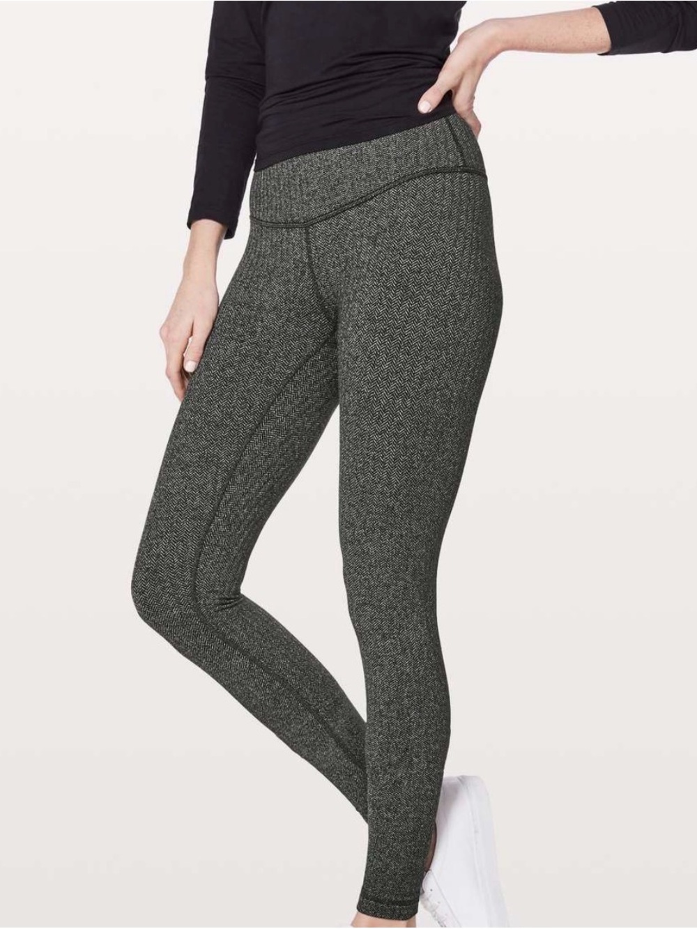 lululemon athletica Heathered Dark Grey Herringone Leggings
